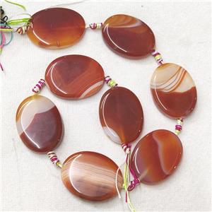 Stripe Agate Oval Beads, red, approx 30-40mm [GB14018]