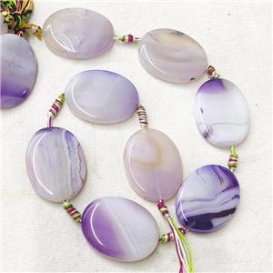 Stripe Agate Oval Beads, purple, approx 30-40mm [GB14020]