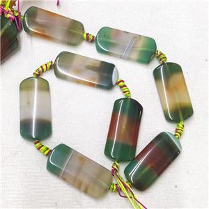 natural Agate Rectangle Beads, green dye, approx 25-35mm [GB14024]