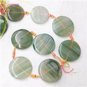 natural Agate Circle Beads, green dye, approx 35-40mm [GB14030]