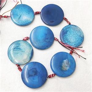 Veins Agate Circle Beads, blue, approx 35-40mm [GB14033]