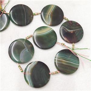 natural Agate Circle Beads, green dye, approx 40-45mm [GB14038]