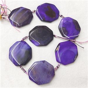 natural Agate Octagon Beads, purple dye, approx 43-48mm [GB14039]