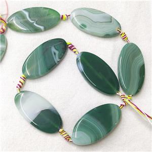 stripe Agate Oval Beads, green dye, approx 25-48mm [GB14046]