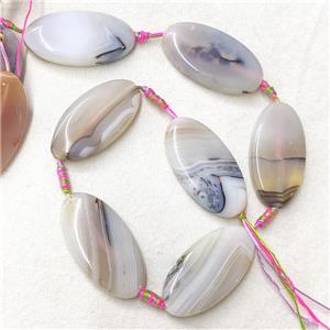 heihua Agate Oval Beads, white, approx 25-48mm [GB14048]