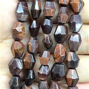 red tiger eye stone beads, faceted freeform, approx 8-12mm [GB14055]