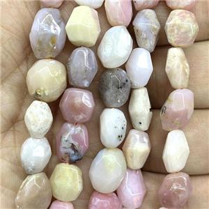 pink Opal beads, faceted freeform, approx 10-14mm [GB14063]