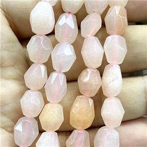 pink Morganite beads, faceted freeform, approx 10-14mm [GB14070]