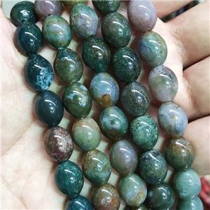 green Moss Agate barrel Beads, approx 10-12mm [GB14107]