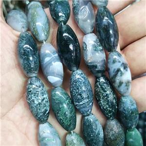 green Moss Agate rice Beads, approx 12-24mm [GB14112]