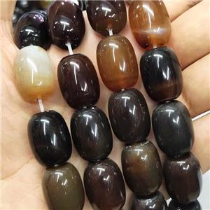 Natural Agate Barrel Beads, coffee, approx 15-20mm [GB14116]