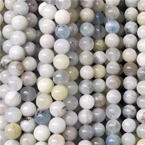 round Aquamarine Beads, B-grade, approx 6mm dia [GB14121]