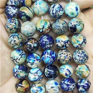 round Imperial Jasper beads, blue, approx 6mm dia [GB14124-6MM]