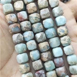 natural SnakeSkin Jasper Beads, faceted cube, approx 8mm [GB14130]