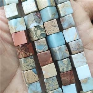 natural SnakeSkin Jasper cube beads, approx 8mm [GB14131]