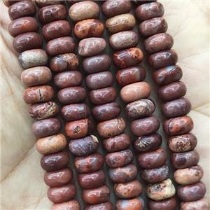 natural red SnakeSkin Jasper rondelle beads, approx 5x8mm [GB14132]