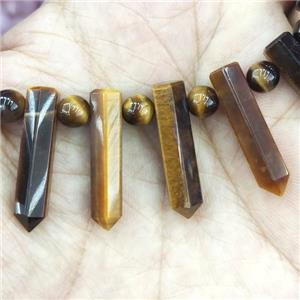 Tiger eye bullet Beads, AA-grade, approx 6-26mm [GB14142]