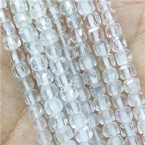 faceted Clear Quartz cube Beads, approx 4mm [GB14154]