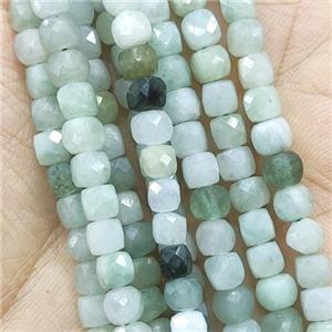 Burmese Chrysoprase Beads, faceted cube, approx 4mm [GB14216]