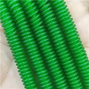 green Resin heishi spacer Beads, approx 2x8mm [GB14283]