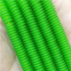 green Resin heishi spacer Beads, approx 2x8mm [GB14284]