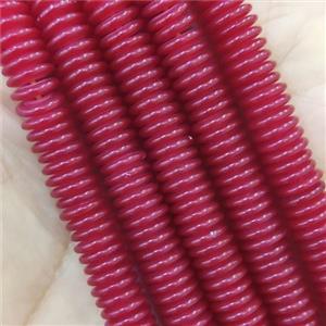red Resin heishi spacer Beads, approx 2x8mm [GB14285]