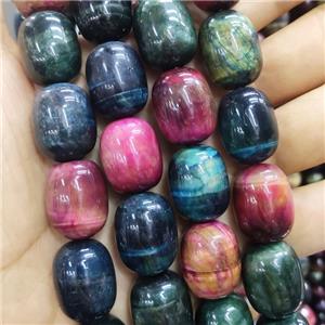 multicolor Tiger eye barrel Beads, approx 16-20mm, 18pcs per st [GB14296]
