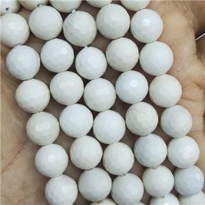 White Ivory Jasper Beads Faceted Round, approx 8mm dia [GB14320-8MM]