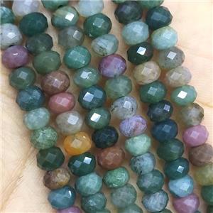 natural Indian Agate Beads faceted rondelle, approx 4x6mm [GB14325]