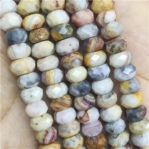 yellow Crazy Agate Beads faceted rondelle, approx 5x8mm [GB14326]