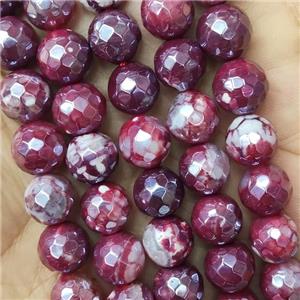 red Fire Agate Beads faceted round electroplated, approx 8mm dia [GB14331-8MM]