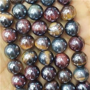 multicolor Tiger eye Beads round electroplated, approx 6mm dia [GB14332-6MM]