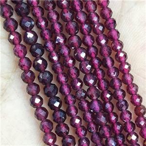 Garnet Seed Beads Faceted Round, approx 4mm dia [GB14338-4MM]