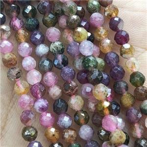 Tourmaline Beads Multicolor Faceted Round, approx 3mm dia [GB14356-3MM]