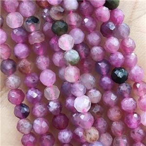 Pink Tourmaline Beads Faceted Round, approx 2mm dia [GB14357-2MM]