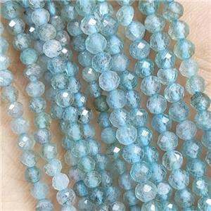Lt.Blue Apatite Pony Beads Faceted Round, approx 3mm dia [GB14361-3MM]