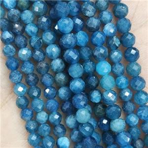 Dp.Blue Apatite Beads Faceted Round, approx 4mm dia [GB14364-4MM]