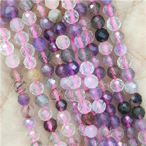 Mix Gemstone Beads Faceted Round, approx 4mm dia [GB14369-4MM]