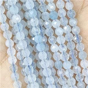 Lt.Blue Aquamarine Seed Beads Faceted Round, approx 2mm dia [GB14371-2MM]