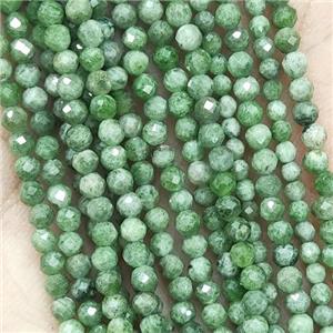 Tiny Green Diopside Pony Beads Faceted Round, approx 4mm dia [GB14383-4MM]