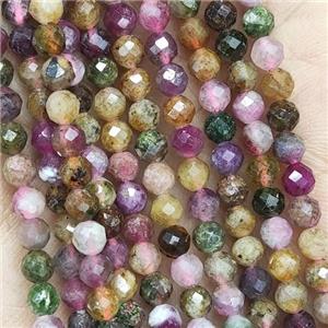 Multicolor Tourmaline Beads Faceted Round, approx 3mm dia [GB14391-3MM]