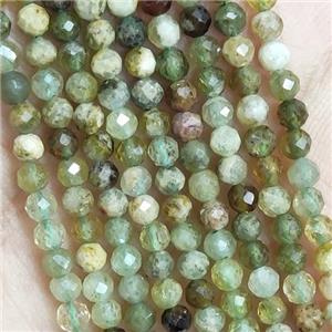 Green Garnet Seed Beads Faceted Round, approx 4mm dia [GB14410-4MM]
