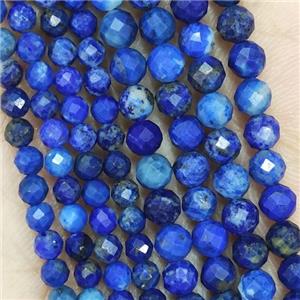 Blue Lapis Lazuli Beads Faceted Round, approx 2mm dia [GB14411-2MM]