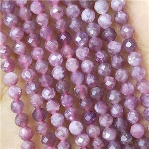 Pink Tourmaline Beads Faceted Round, approx 2mm dia [GB14422-2MM]