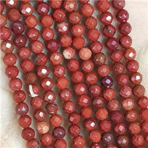 Red Jasper Seed Beads Faceted Round, approx 4mm dia [GB14428-4MM]