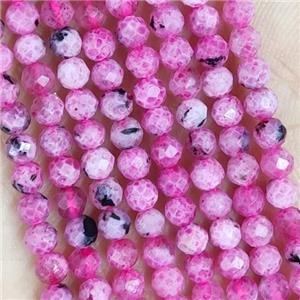 Hotpink Fire Agate Beads Faceted Round, approx 3mm dia [GB14434-3MM]