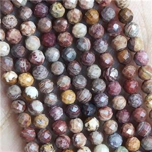 African Picture Jasper Beads Faceted Round, approx 4mm dia [GB14438-4MM]