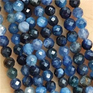 DeepBlue Kyanite Beads Tiny Faceted Round, approx 3mm dia [GB14462-3MM]