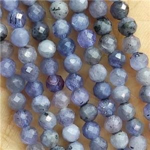 Natural Tanzanite Beads Tiny Faceted Round, approx 4mm dia [GB14463-4MM]