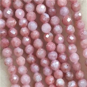 Pink Rhodochrosite Beads Faceted Round, approx 2mm dia [GB14468-2MM]